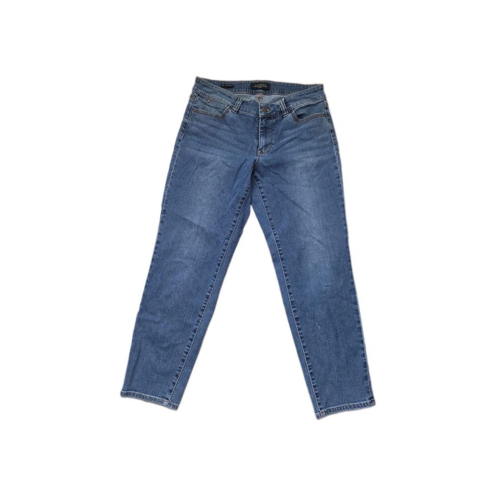 Talbots Flawless Five Pocket Boyfriend Jeans Womens 8P Petite Blue Denim Stretch